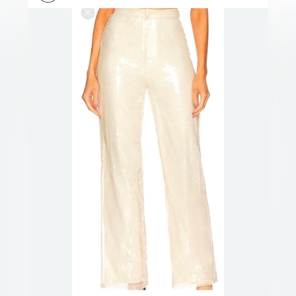 House of Harlow 1960 x REVOLVE Cream Sequin Wide Leg Pants| M